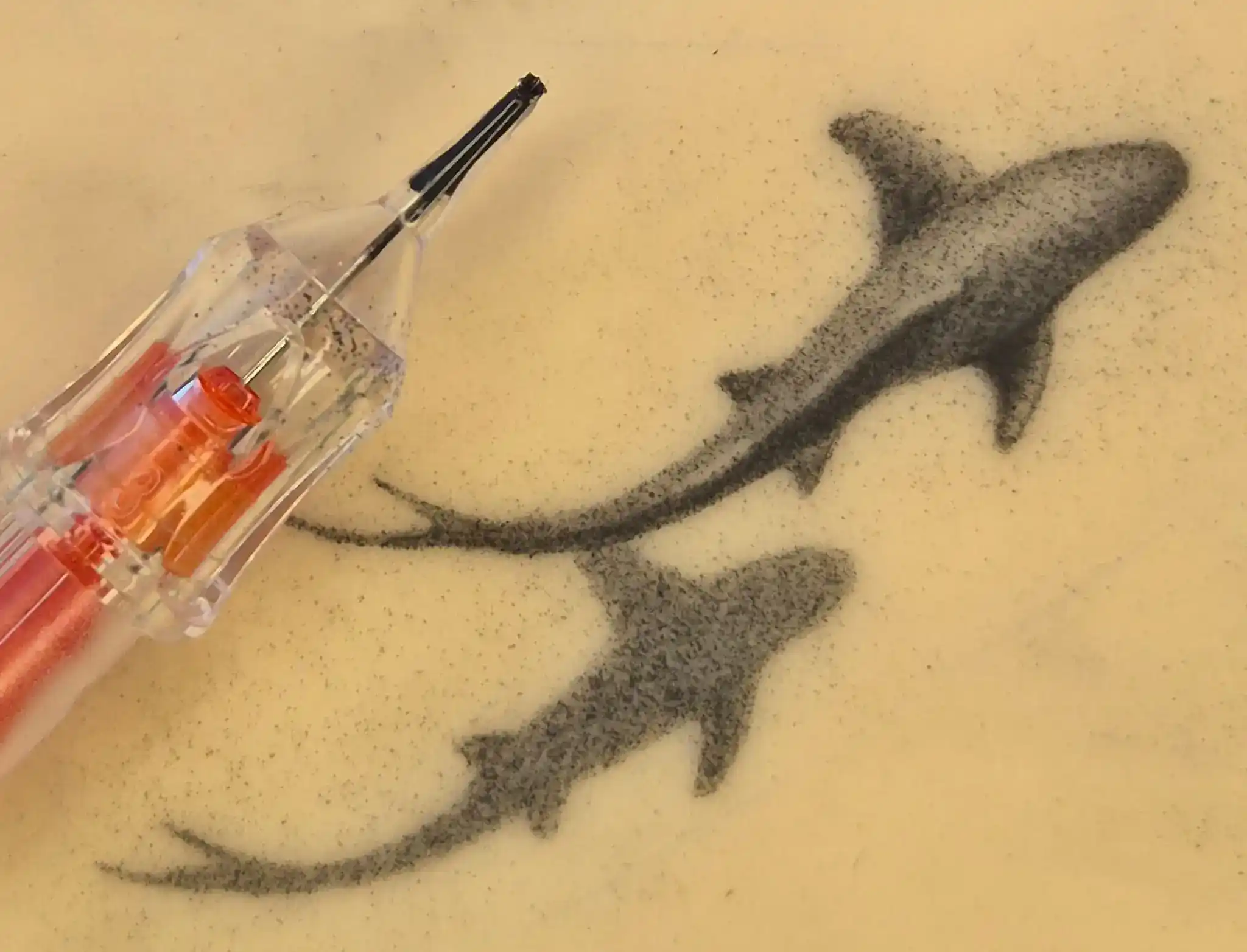 Tattoo Workshop - Birgit's Hai Microrealismus beim Tätowieren lernen